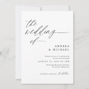 Moderne romantische Hochzeit - Alles in einer Einl Einladung