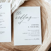 Moderne romantische Hochzeit alles in einer Einlad Einladung