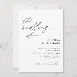 Moderne romantische Hochzeit alles in einer Einlad Einladung