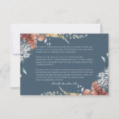 Moderne romantische Hochzeit am Blauen Garten Dankeskarte (Rückseite)