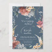 Moderne romantische Hochzeit am Blauen Garten Einladung (Vorderseite)