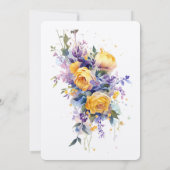 Moderne romantische Hochzeit des Gelben Roses Einladung (Rückseite)