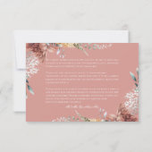 Moderne romantische Hochzeit im Rosa Garten Dankeskarte (Rückseite)
