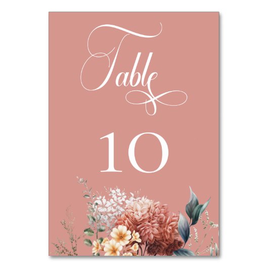 Moderne romantische Hochzeit im Rosa Garten Tischnummer (Vorderseite)