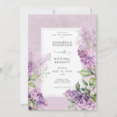 Moderne romantische Hochzeit Lila & Sage Lilacs Einladung (Vorderseite)