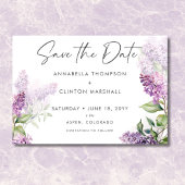Moderne romantische Hochzeit Lila & Sage Lilacs Save The Date