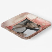 Moderne romantische Hochzeit Pappteller (Gewinkelt)