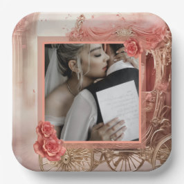 Moderne romantische Hochzeit Pappteller