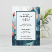 Moderne romantische Hochzeitseinladung Einladung (Stehend Vorderseite)