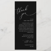 Moderne romantische Hochzeitsempfangs-Dankeskarten Programm (Vorderseite)