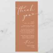Moderne romantische Hochzeitsempfehlung Dankeschön Programm (Vorderseite)