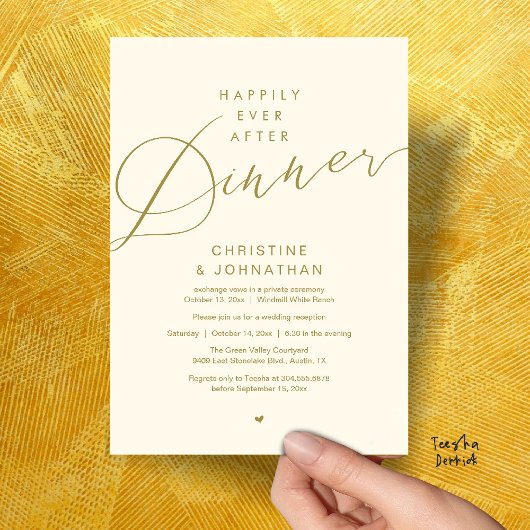 Moderne Romantische Hochzeitsfeier mit Dinner "Hap Einladung