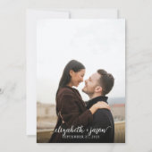 Moderne romantische Kalligrafie-Foto Hochzeit Einladung (Rückseite)