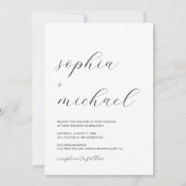 Moderne romantische Kalligrafie Schwarz & Weiß Hoc Einladung (Vorderseite)