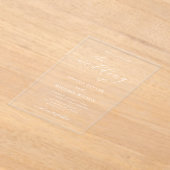 Moderne romantische Kalligrafie White Wedding Acryleinladungen (Ablage )
