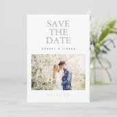 Moderne romantische Lässige Foto Hochzeit rettet d Einladung (Stehend Vorderseite)