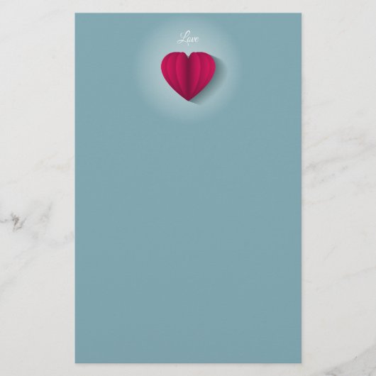 Moderne Romantische Liebe Briefpapier (Vorderseite)