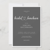 Moderne romantische Minimal Gray Bridal Luncheon Einladung (Vorderseite)