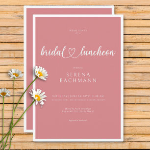 Moderne romantische Minimal Pink Bridal Luncheon Einladung
