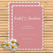 Moderne romantische Minimal Pink Bridal Luncheon Einladung