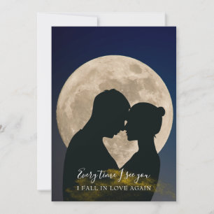 Moderne romantische Moon Couple-Silhouette  Save The Date