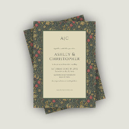 Moderne romantische Morris-Blumenkohle Hochzeit Einladung