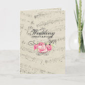Moderne romantische Musicnotes Musik-Hochzeit Einladung (Vorderseite)