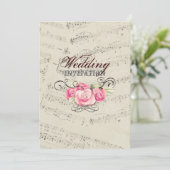 Moderne romantische Musiknote Hochzeit Einladung (Stehend Vorderseite)