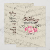 Moderne romantische Musiknote Hochzeit Einladung (Vorne/Hinten)
