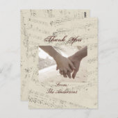 Moderne romantische Musiknoten Hochzeit danke Postkarte (Vorne/Hinten)
