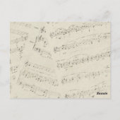 Moderne romantische Musiknoten Hochzeit danke Postkarte (Rückseite)