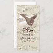 Moderne Romantische Musiknoten Hochzeit Save The Date (Vorne/Hinten)