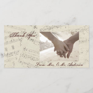 Moderne romantische Musiknoten-Musik-Hochzeit Dankeskarte