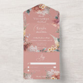 Moderne Romantische Rosa Garten Blumen Kein Abende All In One Einladung (Innen Boden)