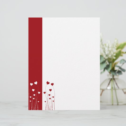 Moderne Romantische Rote Weiße Liebe Herz (Stehend Vorderseite)