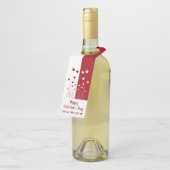 Moderne Romantische Rote Weiße Liebe Herz Flaschenanhänger (Angewinkelt)