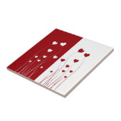 Moderne Romantische Rote Weiße Liebe Herz Fliese (Seite)