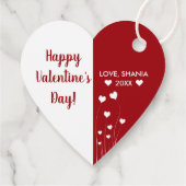 Moderne Romantische Rote Weiße Liebe Herz Geschenkanhänger (Rückseite)