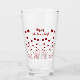 Moderne Romantische Rote Weiße Liebe Herz Glas