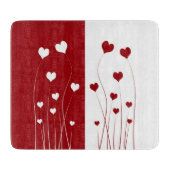 Moderne Romantische Rote Weiße Liebe Herz Schneidebrett (Vorderseite)