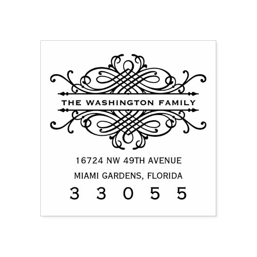 Moderne romantische Rücksendeadresse Briefmarke fü Gummistempel (Prägung)