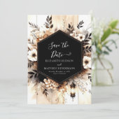 Moderne romantische Rustikale Hochzeit Save The Date (Stehend Vorderseite)