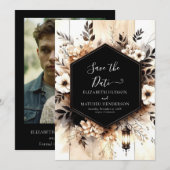 Moderne romantische Rustikale Hochzeit Save The Date (Vorne/Hinten)