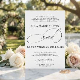 Moderne romantische Schrift Hochzeitseinladung Einladung
