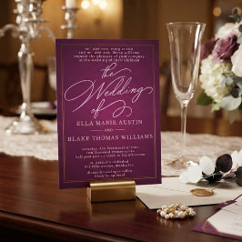 Moderne romantische Schrift Hochzeitseinladung Einladung