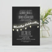 Moderne romantische Schwarz-Chalkboard-Hochzeit lä Einladung (Stehend Vorderseite)