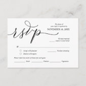 Moderne romantische schwarze Kalligrafie ,Hochzeit Begleitkarte (Vorderseite)