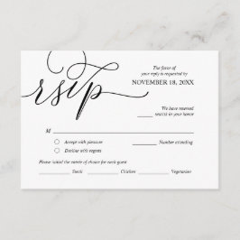 Moderne romantische schwarze Kalligrafie ,Hochzeit Begleitkarte