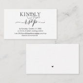 Moderne romantische, schwarze Schrift, Online-UAWG Begleitkarte (Vorne/Hinten)