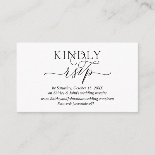 Moderne romantische, schwarze Schrift, Online-UAWG Begleitkarte (Vorderseite)